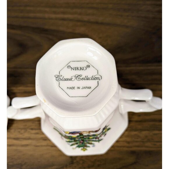 Nikko Classic Christmas Tree Sugar & Creamer Set Japan Vintage - Picture 5 of 13
